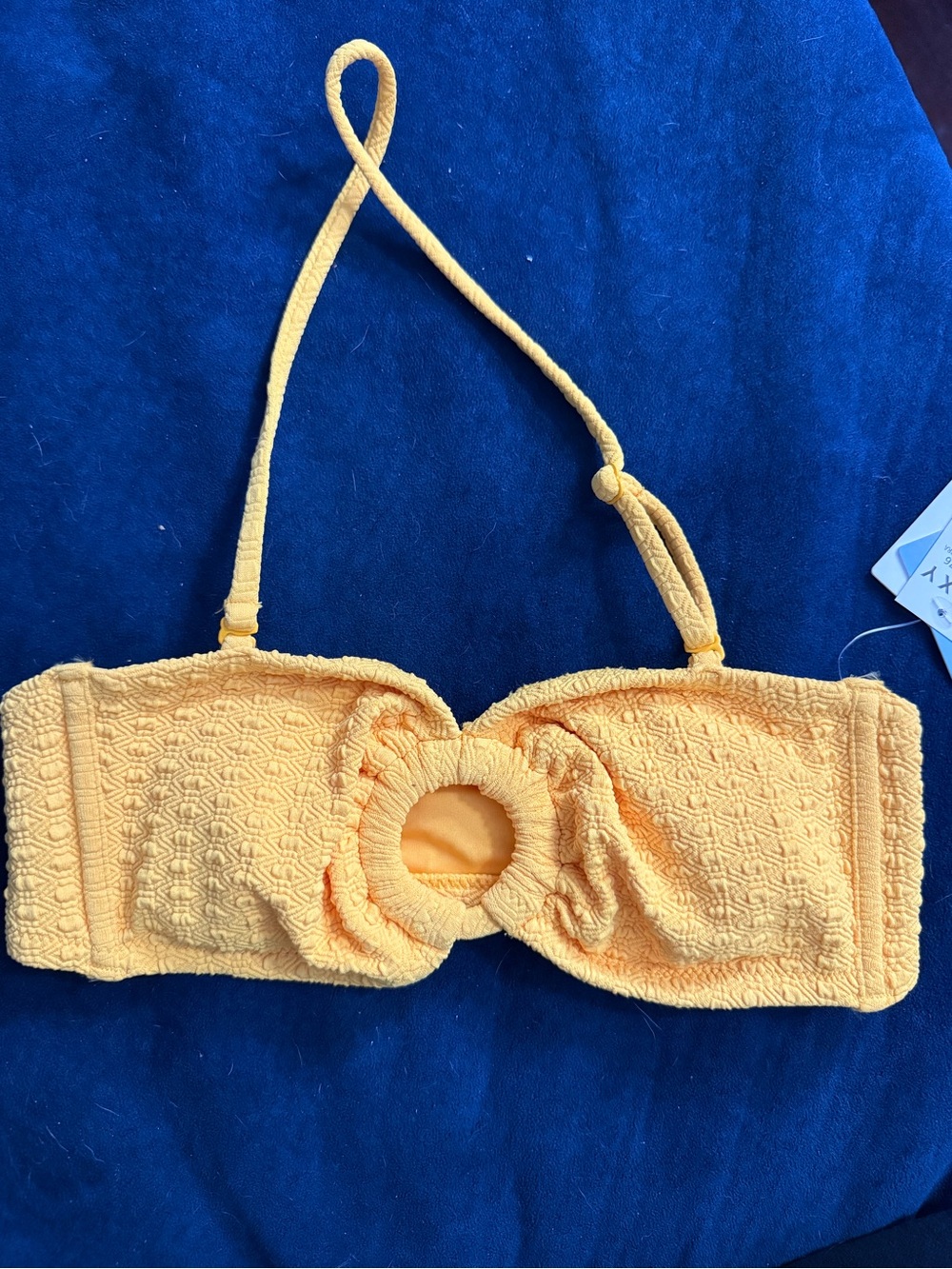 Roxy yellow Bandeau Swim Top with Center Ring